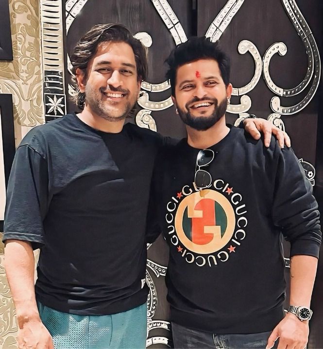 Suresh & MS Dhoni photo